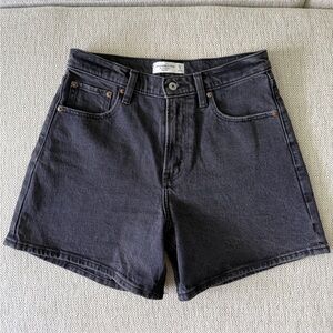 Abercrombie & Fitch Black The Dad High-Rise Denim Shorts